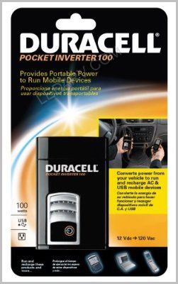Duracell 100 Watt DC to AC Pocket Power Inverter SKU426 - Click Image to Close