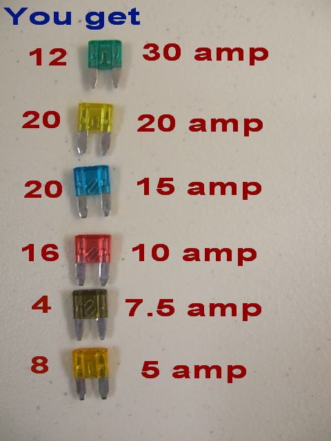 80 pack of assorted Mini Blade Fuses SKU266