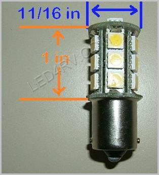 1156 Warm White 18 SMD LED Cluster Light SKU597 - Click Image to Close