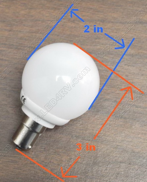 3.2 watt 11 to 30 VDC Cool White LED Vanity Bulb SKU1333