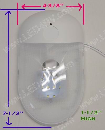 Inside Wet Location Bright White LED Dome Light sku2574