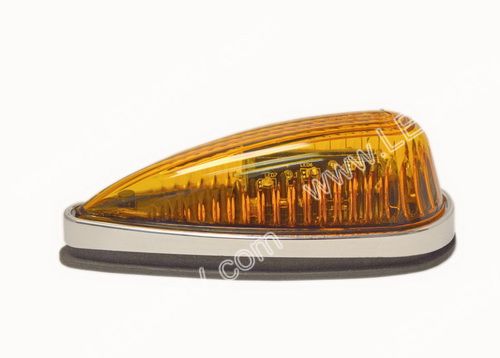 1 Straight Base 3 Wire Amber 14 LED Teardrop Marker sku2397 - Click Image to Close