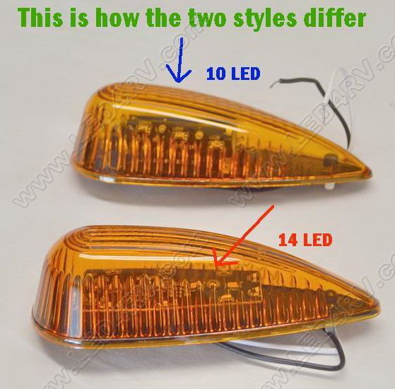 1 Straight Base 3 Wire Amber 14 LED Teardrop Marker sku2397 - Click Image to Close