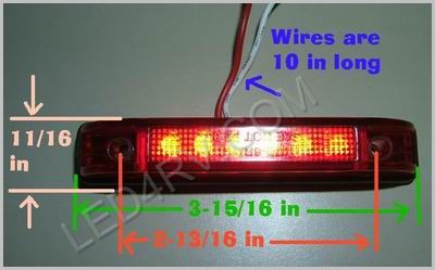 Thin 6 LED Red Clearance Light LED599R SKU237