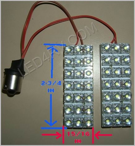 1156 Socket with 42 Bright White LEDs on 2 Pads 1156Px2BW SKU513