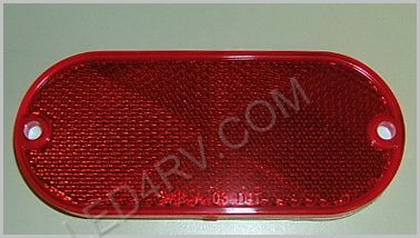 Oblong Red Reflector LT222R SKU434 - Click Image to Close