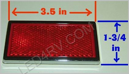 Red Rectangular Chrome Bezel Reflector LT250R SKU390