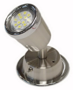Bright white LED Reading Light Brushed Nickel Chrome Trim SKU302 - Click Image to Close