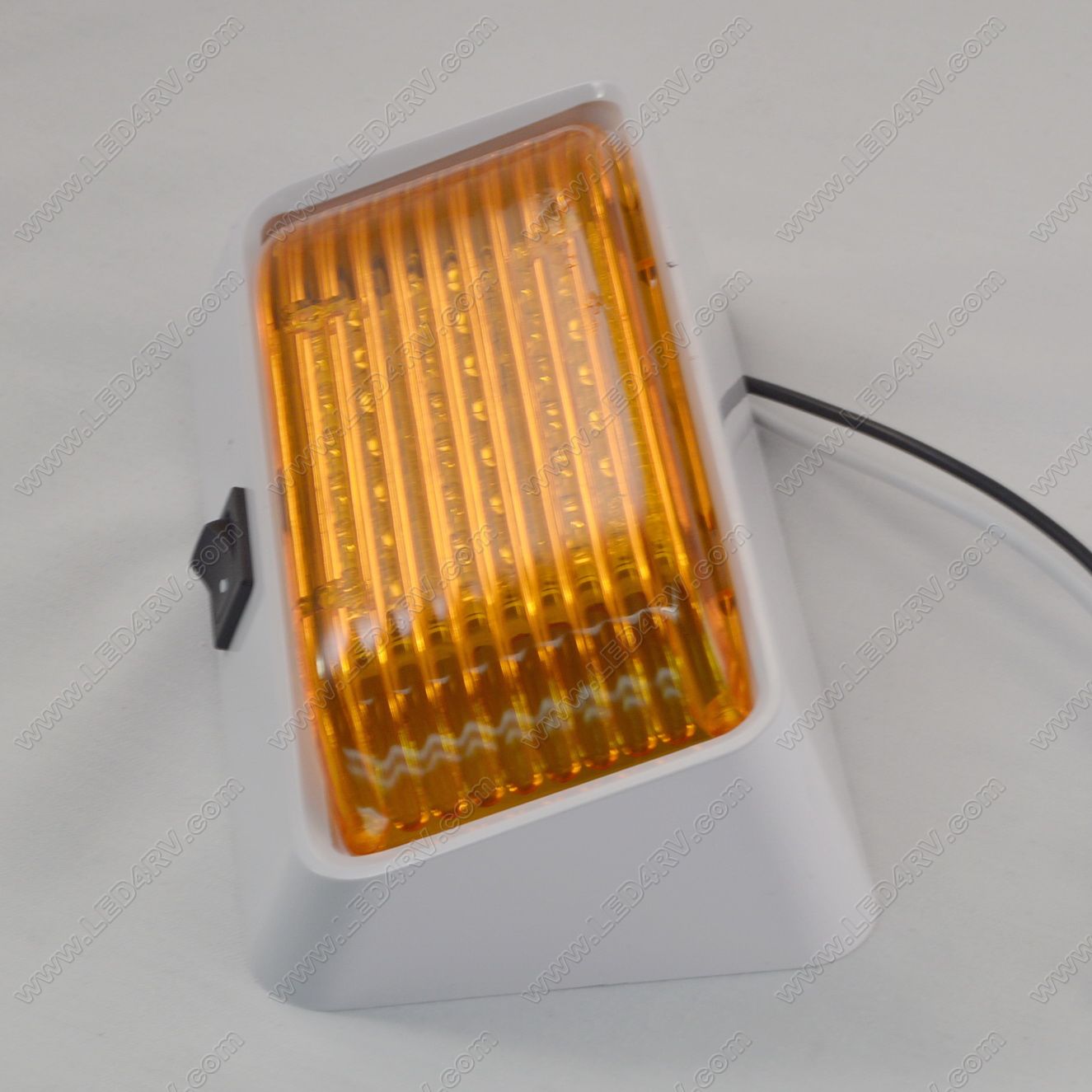 Patio LED Light 6 by 3.25 in Amber Lens with switch SKU1240 - Click Image to Close