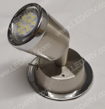 Warm W LED Reading Light Brushed Nickel with Chrome SKU896 - Click Image to Close