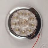 LED Scare light -10 Bright White LEDs Plastic Chrome SKU549 - Click Image to Close