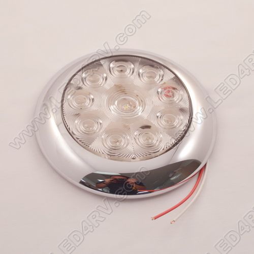 LED Scare light -10 Bright White LEDs Plastic Chrome SKU549 - Click Image to Close