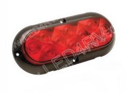 Red LED 10 Diode Waterproof Oval Taillight SKU2142