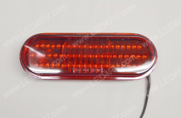 Red 60 LED 6 in Oval STT Taillight with Out mnt Flange SKU2610