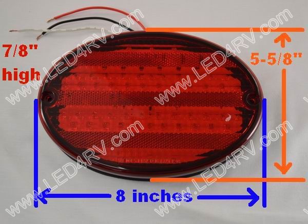 LED Oval Stop Tail and Turn Black base with 52 LEDs SKU1802