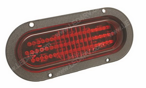 Red 52 LED 6 in Oval STT Taillight with mnt Flange SKU1956