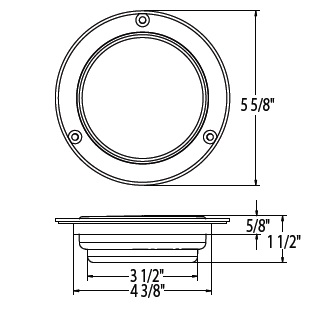 4 inch Stop Tail Turn Clear Lens 44 Red LED Flange mnt SKU1953