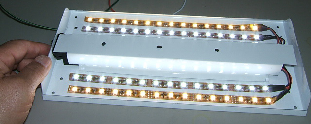 2 stage Bright White LED kit- 4 strips for 18in Light. SKU218 - Click Image to Close
