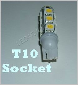 Bright White 13 LED T10 socket T10-13BW SKU322 - Click Image to Close