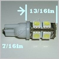 Bright White 9 LED T10 socket T10-9BW SKU325