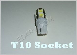 Warm White 9 LED T10 socket T10-9WW SKU326 - Click Image to Close