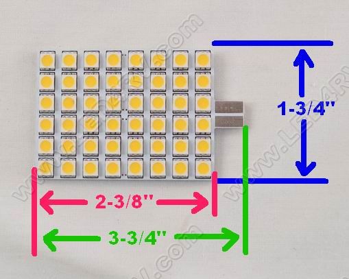 T10 with 48 Bright White 5050 LEDs on Plate SKU1303 - Click Image to Close