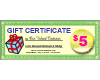 Gift Certificate - Five Dollars SKU1859
